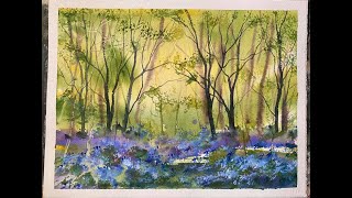 Paint a Loose Watercolour Bluebell Wood Landscape Watercolor Tutorial For Beginners amp Intermediates [upl. by Horner]