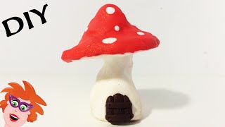 Paddestoel kleien met Fimo klei  clay mushroom craft [upl. by Clardy]