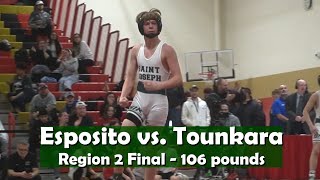 Region Two 106 lb Final  Charles Esposito St JoeMontvale vs Oumar Tounkara Teaneck [upl. by Gasser751]