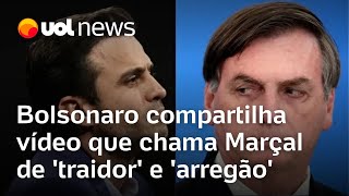 Bolsonaro compartilha vídeo que chama Marçal de traidor e arregão [upl. by Past235]