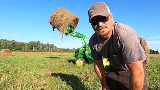 John Deere 3025D with Round Bales [upl. by Tyree]