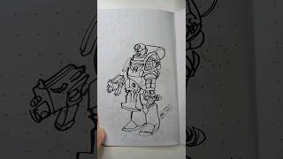 Warhammer 40k Deathwatch Marine in Fountain Pen fountainpendrawing art drawing warhammer40k [upl. by Enilorac955]