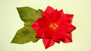 Paper Poinsettia Tutorial [upl. by Petra442]