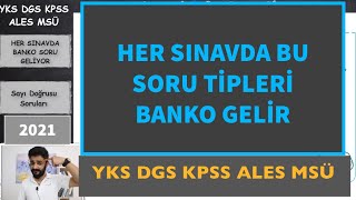 HER SINAVDA BANKO SORU GELEN SAYI DOĞRUSU SORULARI 2021 YKS DGS KPSS ALES MSÜ YKS DGS KPSS [upl. by Gilletta]