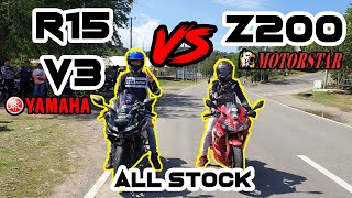 MOTORSTAR Z200s VS YAMAHA R15v3 [upl. by Airtemak]