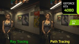 Resident Evil 3 Remake Path Tracing Mod vs Ray Tracing  GraphicsPerformance Comparison  RTX 4080 [upl. by Benson52]