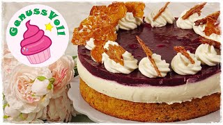 Typisch norddeutsch 🥰 🥰 ROTE GRÜTZE TORTE 🍒🍓🍇 MIT Vanillecreme und Mandelcrunch enth Werbung [upl. by Maggie]