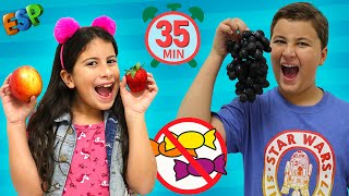 María Clara y JP intercambian dulces por frutas y otros cuentos para niños [upl. by Sapowith]