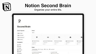 Notion Second Brain Organize Your Life and Boost Productivity [upl. by Dann210]