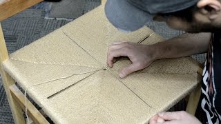 마끈으로 의자시트 엮기 22 Weave a seat with jute cord [upl. by Sarine]