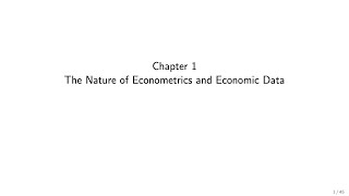 Wooldridge Econometrics for Economics BSc students Ch 1 Nature of Econometrics and Economic Data [upl. by Solana]