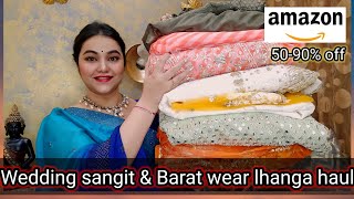 Amazon 90 off wedding Sangit amp Barat wear lehanga haul  wedding wear lhanga haul  Pooja choyal [upl. by Milzie]