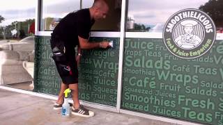 How to install window graphic vinyls Sobeprintcom window graphic installation in Miami [upl. by Anaila282]