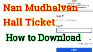 Nan Mudhalvan Exam Hall Ticket Released  How to Download Nan Mudhalvan Exam Hall Ticket Tamil [upl. by Lashonda507]