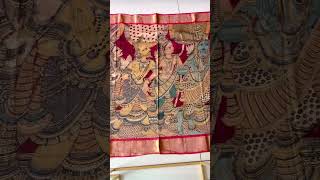 Pure Kanjeevaram silk hand drawn and hand painted Kalamkari dupatta [upl. by Aggarwal248]