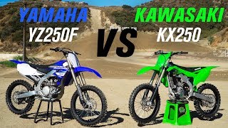 2020 Kawasaki KX250 vs Yamaha YZ250F [upl. by Nylahsoj]