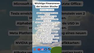 🔥🌟 Die wichtigsten Finanznachrichten der Woche 🌎💵 finanznews aktiennews [upl. by Dodwell]