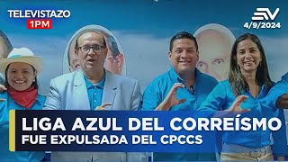 Liga Azul del correísmo fue expulsada del CPCCS  Televistazo1PM ENVIVO🔴 [upl. by Disario207]