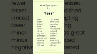 Synonyms for less [upl. by Neerac444]