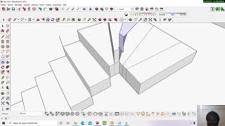 création dun escalier quart tournant sur SketchUp 2020 en 12 minutes [upl. by Aube]