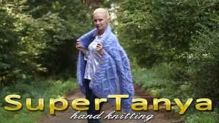 09082014 Blue Fuzzy Hand Knitted Mohair Cardigan by SuperTanya [upl. by Zined359]