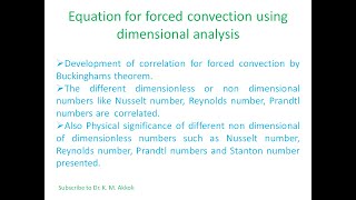 Equation for forced convection using dimensional analysis [upl. by Orville]