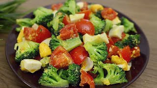 Einfach lecker und gesund Salat mit Brokkoli Eiern und Tomaten [upl. by Assenav]