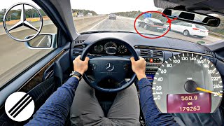 MercedesBenz EClass E430 W210 Lorinser TOP SPEED DRIVE ON GERMAN AUTOBAHN 🏎 [upl. by Eiahpets895]