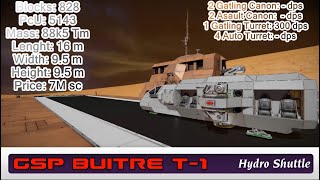 spaceengineers workshop GSP Buitre T1 Shuttle [upl. by Ahcsat]