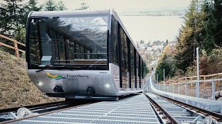 Neue Zugerbergbahn Bergfahrt Dezember 2022 Standseilbahn funiculaire funicular funicolare Seilbahn [upl. by Rind]