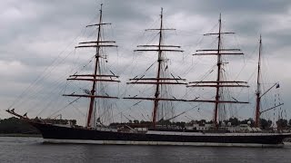 Russian Tall Ships Sail 2015 Mir  Kruzenshtern  Sedov leaving Amsterdam [upl. by Doelling]