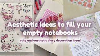 Aesthetic ideas to fill your empty notebooks💡 Cute and aesthetic diary decoration ideas‧˚ʚ🍓ɞ˚‧⋆ [upl. by Tate]