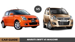 WagonR vs Swift  Full Comparison and Review Car Guide [upl. by Yeldarb]