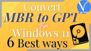 How to convert MBR disk to GPT for Windows 11  6 Stunning Ways [upl. by Arocet63]