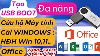 Tạo usb boot đa năng  cứu hộ máy tính OFFICE word excel PowerPoint  makemoney86 [upl. by Willyt]