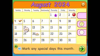 Starfall Make a Calendar August 2024 [upl. by Yedarb445]