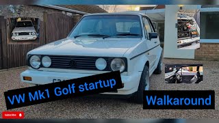 Start up and Walkaround of our vw Golf mk1 mk1golf walkaround cabriolet [upl. by Ailema]