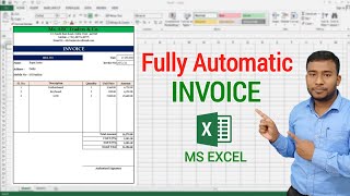 Fully Automatic Invoice in Excel  How to Create Invoice in Excel  Bill in Excel [upl. by Nylsirk]