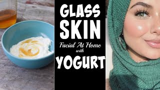 Glass Skin Facial At Home With Yogurt [upl. by Lacefield]