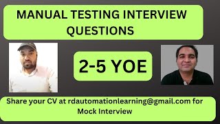 Manual Testing Interview For Experienced Testing Interview Questions [upl. by Richy369]