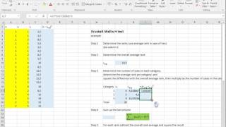 Excel  Kruskal Wallis H test [upl. by Aniretake]