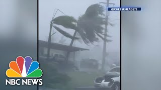 Massive typhoon slams Guam [upl. by Ennayllek]