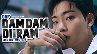 ONF  DAM DAM DI RAM  line distribution [upl. by Dedie291]