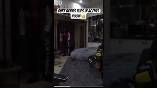 Duke Dennis flips in agents room 🤣amp dukedennis kai kaicenat agent flip backflip beanbag [upl. by Lundin]