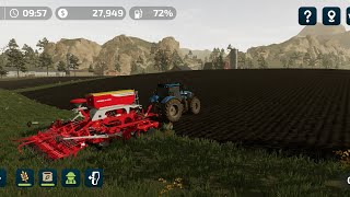 Sowing seeds with pöttinger terrasem c6f machine farming simulator 2023 [upl. by Deaner]