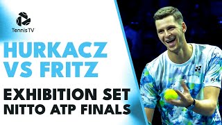 Hubert Hurkacz vs Taylor Fritz FUNNY Exhibition Set Highlights  Nitto ATP Finals 2023 [upl. by Lucina]