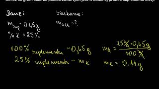 Przykład praktyczny  obliczenie masy substancji w mieszaninie [upl. by Tedmann]