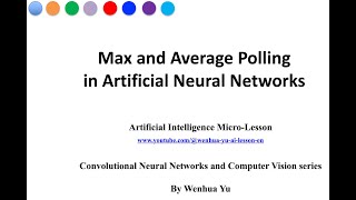 Max and Average Pooling in Convolutional Neural Networks [upl. by Xam]