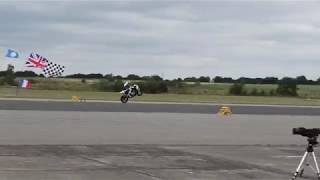 Steve Warner 155 MPH wheelie at the world wheelie event 2018 at Elvington in the UK [upl. by Wilt]