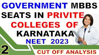 Karnataka MBBS NEET 2023 Cut Off for Private Medical Colleges  NEET Cut off Rank Score Analysis [upl. by Rednasyl]